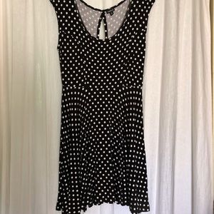 Torrid 0 Black & White Polka Dot Skater Dress
